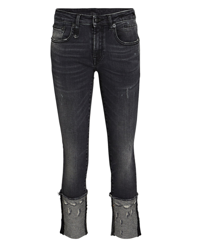 Shop R13 Kate Cuffed Skinny Jeans In Grey