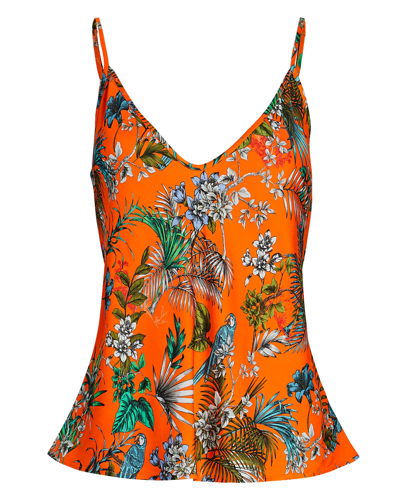 Shop L Agence Lexi Printed Satin Camisole In Multi