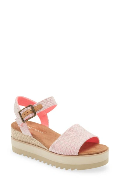 Shop Toms Diana Platform Wedge Sandal In Pink