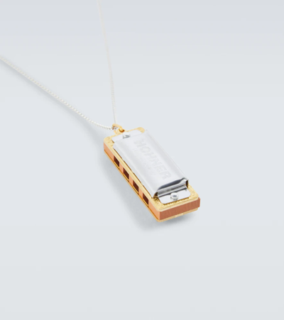 Silver & Gold Harmonica Necklace In Multicolor Silver & Gold Harmonica Necklace In Multicolor