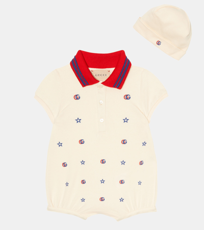 GUCCI BABY SET OF BODYSUIT, BIB AND HAT 