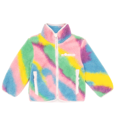Shop Stella Mccartney Rainbow Faux Fur Jacket In Multicolor