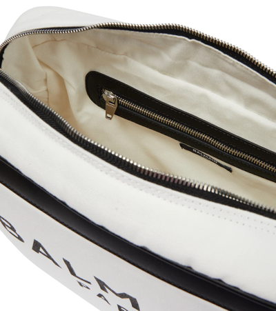 Shop Balmain Baby Mamy Cotton Changing Bag In 100ne-bianco/nero