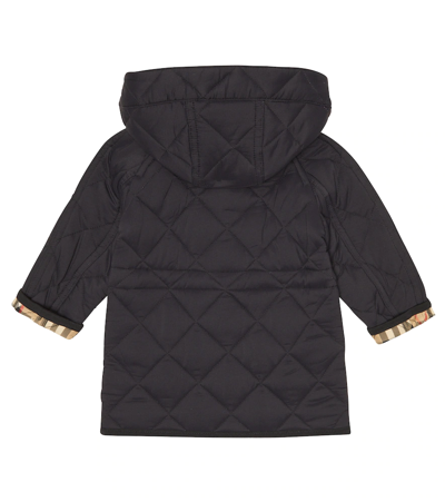 Shop Burberry Baby Quilted Jacket In Black