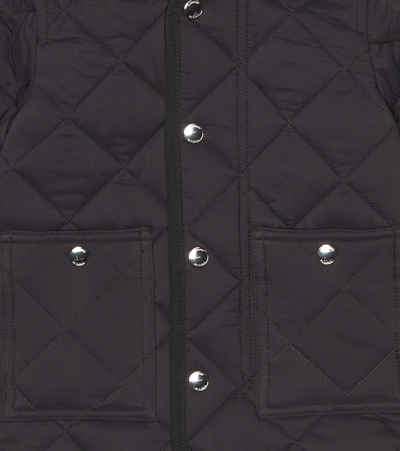 Shop Burberry Baby Quilted Jacket In Black