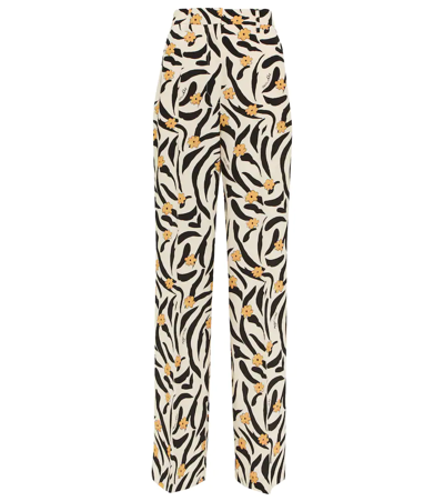 Shop Nanushka Lanai Floral High-rise Straight Pants In Floral Animal