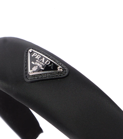 Prada Re-nylon Headband In Nero
