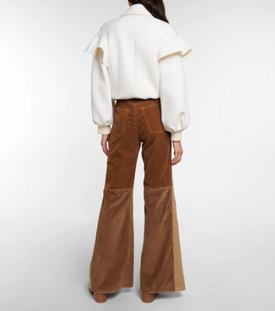 Shop Chloé High-rise Flared Corduroy Pants In Brown