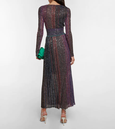 Shop Missoni Sequined Lamé Maxi Dress In Dark Multicolor