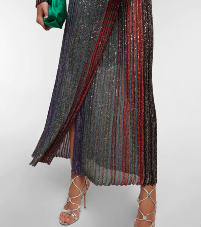 Shop Missoni Sequined Lamé Maxi Dress In Dark Multicolor