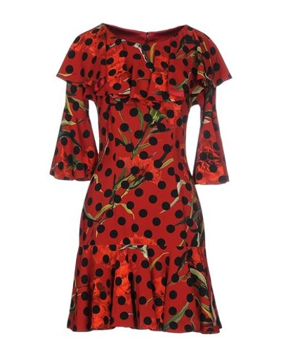 Dolce & Gabbana Short Dress In Red