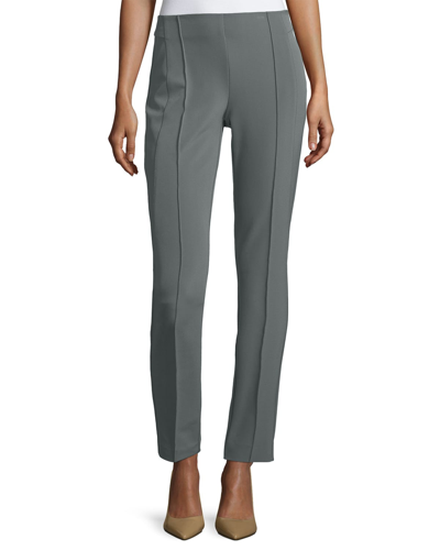 Shop Lafayette 148 Gramercy Acclaimed-stretch Pants In Shale