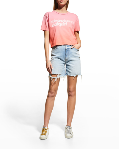 Shop Mother The S/s Slouch Tee In Sdq - Strawberry