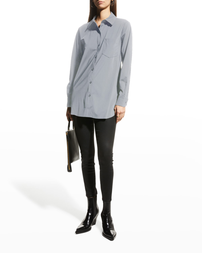 Shop Lyssé Schiffer Button-down Shirt In Blue Fog