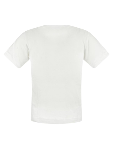 Shop Comme Des Garçons Play Heart Printed T-shirt In White