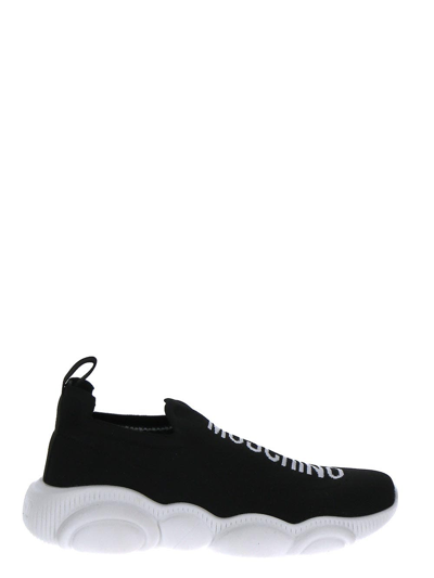 Shop Moschino Teddy Low Sneakers In Black