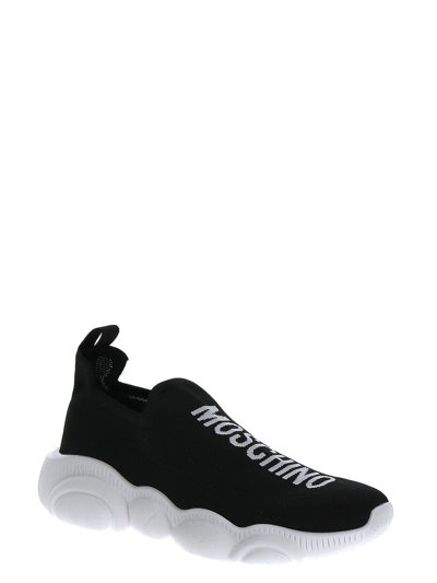 Shop Moschino Teddy Low Sneakers In Black