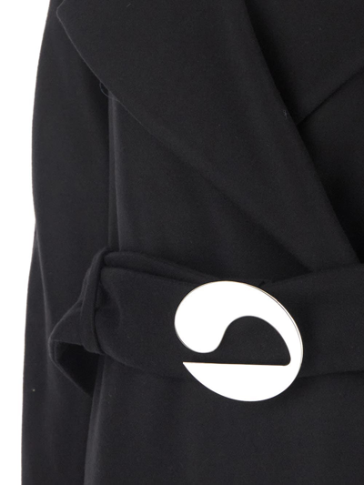Shop Coperni Oversized Belted Coat In Black