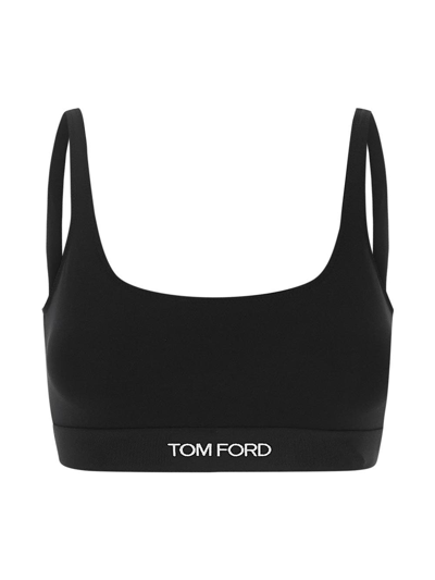 Shop Tom Ford Underwear Low Back Jersey Bra In Black