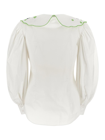Shop Vivetta Embroidered Collar Shirt In White