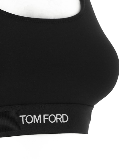 Shop Tom Ford Underwear Low Back Jersey Bra In Black