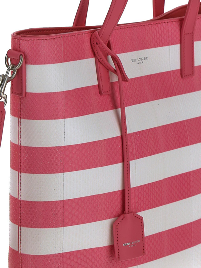 Shop Saint Laurent Striped Bag In Multicolor