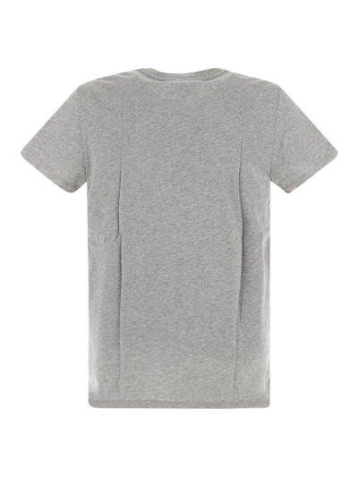 Shop Apc Velvet Logo Shirt In Grey