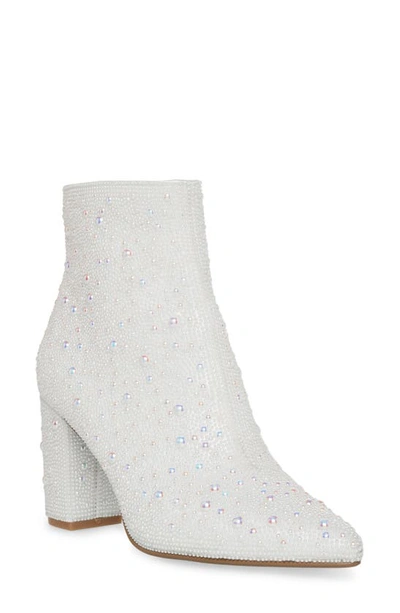 Shop Betsey Johnson Cady Crystal Pavé Bootie In Pearl