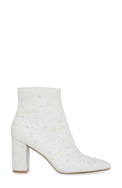 Shop Betsey Johnson Cady Crystal Pavé Bootie In Pearl