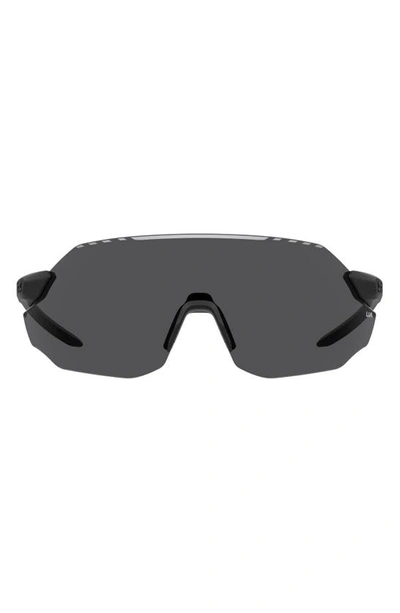 Shop Under Armour Halftime 99mm Shield Sport Sunglasses In Matte Black / Grey Oleophobic
