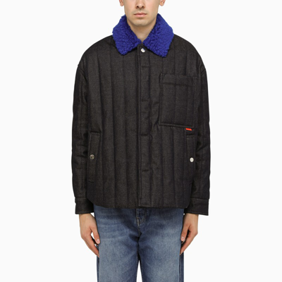 Sunnei Dark Blue Denim Quilted Jacket In Blue