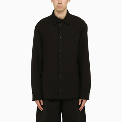 Shop Balenciaga | Black Wool Shirt Jacket