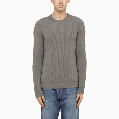 Shop Roberto Collina | Grey Wool Crew Neck Sweater