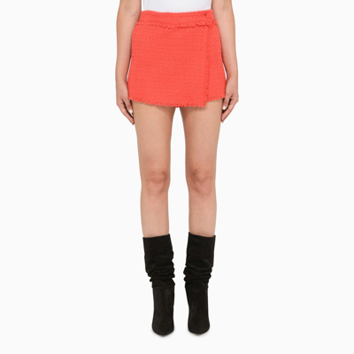 Shop Msgm | Orange Trousers Skirt In Tweed