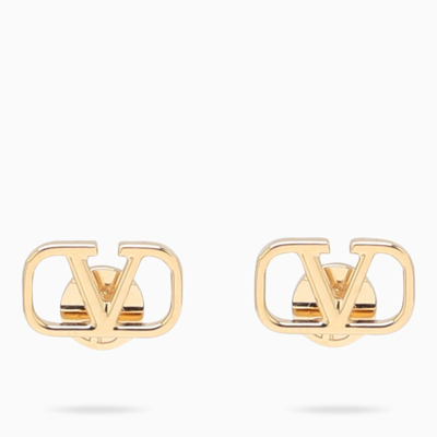 Shop Valentino Gold-tone Metal Vlogo Earrings