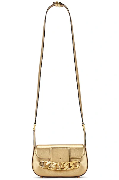 Valentino Small V Logo Shoulder Bag In Antique Brass | ModeSens