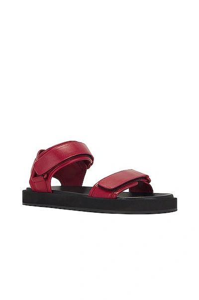 Shop The Row Hook And Loop Flat Sandals In Raspberry