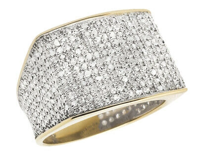 Pre-owned Jewelry Unlimited 10k Yellow Gold Men's Pave Eternity Genuine Diamond Pinky Ring Band 0.6ct 14mm