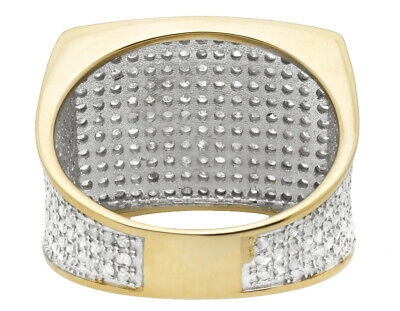 Pre-owned Jewelry Unlimited 10k Yellow Gold Men's Pave Eternity Genuine Diamond Pinky Ring Band 0.6ct 14mm