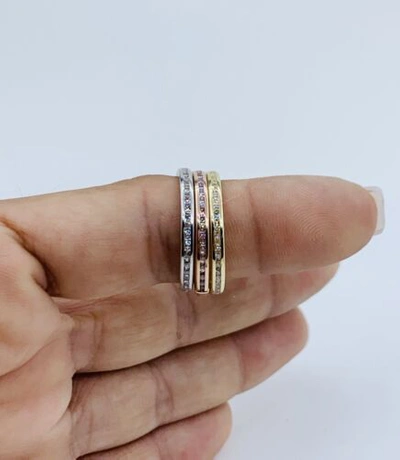 Pre-owned Oro Real 10k Gold Ring Women's Stackable Band Size 9 - Anillo Bandas En