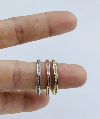 Pre-owned Oro Real 10k Gold Ring Women's Stackable Band Size 9 - Anillo Bandas En