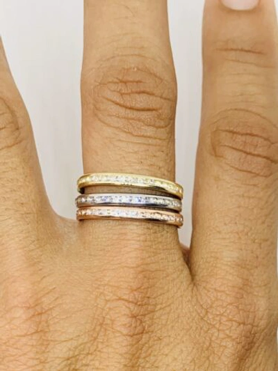 Pre-owned Oro Real 10k Gold Ring Women's Stackable Band Size 9 - Anillo Bandas En