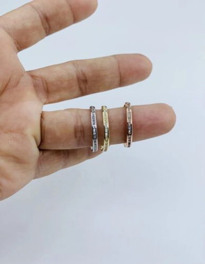 Pre-owned Oro Real 10k Gold Ring Women's Stackable Band Size 9 - Anillo Bandas En