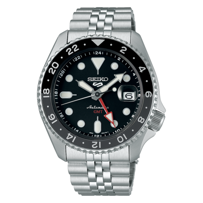 Pre-owned Seiko Ssk001 5 Gmt Black Dial Jubilee Bracelet Automatic In Box With Tags