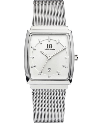 Pre-owned Danish Design Iv62q900 Silver Dial Stainless Steel Rectangle Quartz Womens Watch