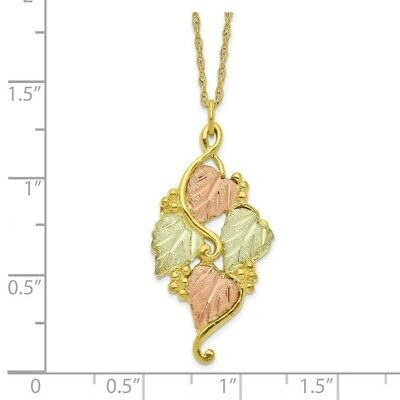 Pre-owned Skyjewelers Real 10kt Tri-color Black Hills Gold Necklace In Yellow