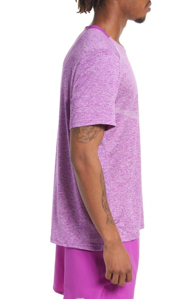 Shop Nike Dri-fit 365 Running T-shirt In Purple/ Heather/ Silver