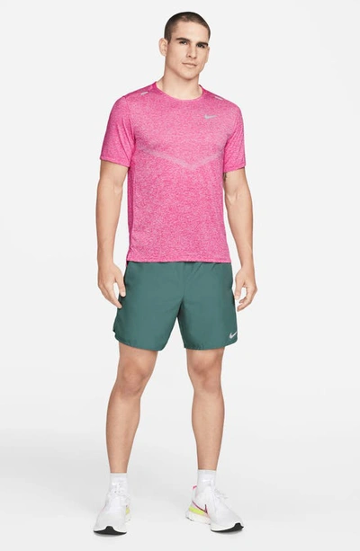 Shop Nike Dri-fit 365 Running T-shirt In Active Pink/ Heather