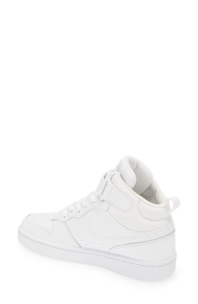 Nike Court Borough Mid 2 Basketball Shoe In White/ White