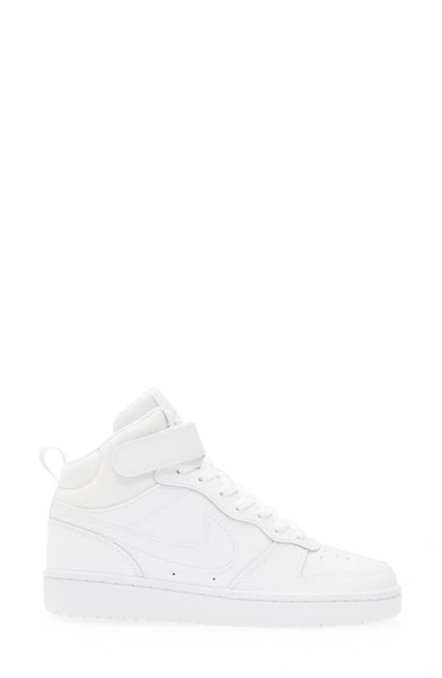 Shop Nike Court Borough Mid 2 Basketball Shoe In White/ White